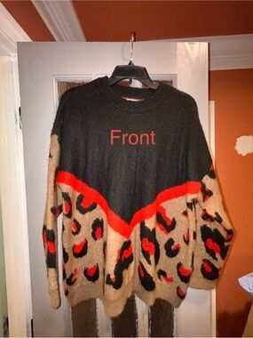 Maurices Red and Black Knit Sweater